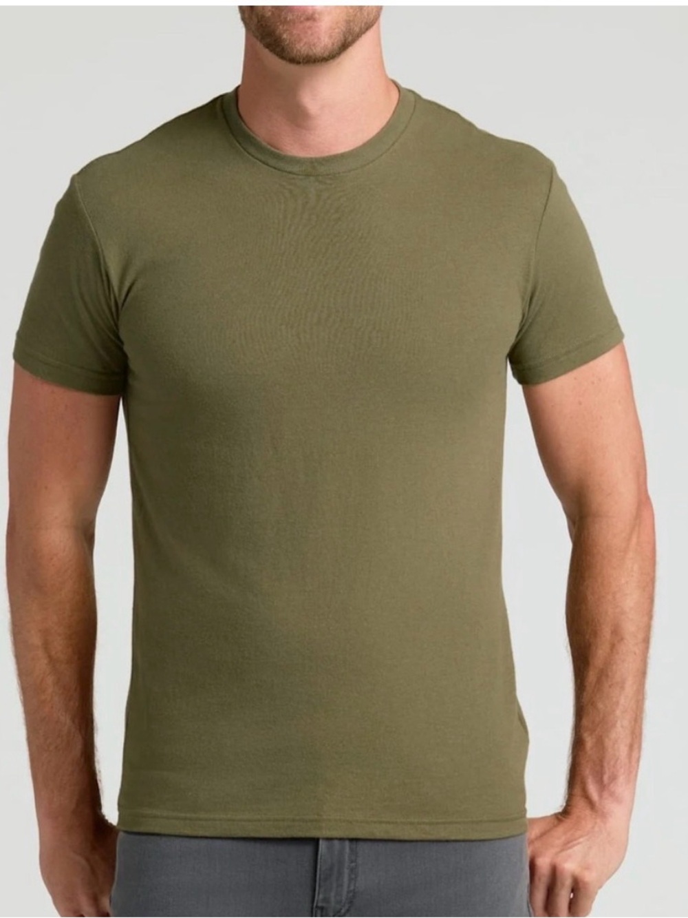 Classic Olive Crew Neck Short Sleeve Tee